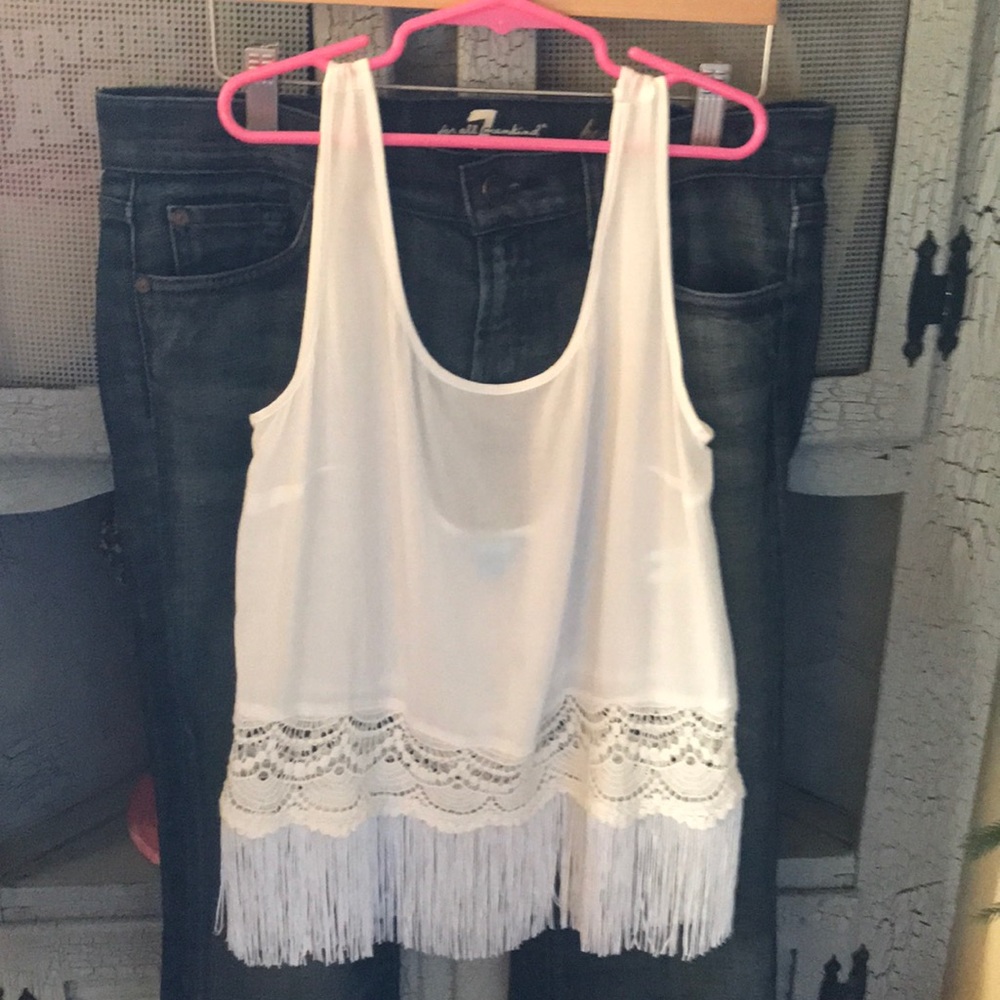 L’Amour fringe tank top